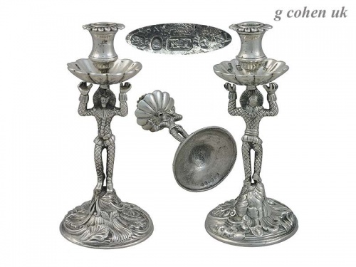 Georgian  Silver  '' Harlequin ''Taper Stick  1821